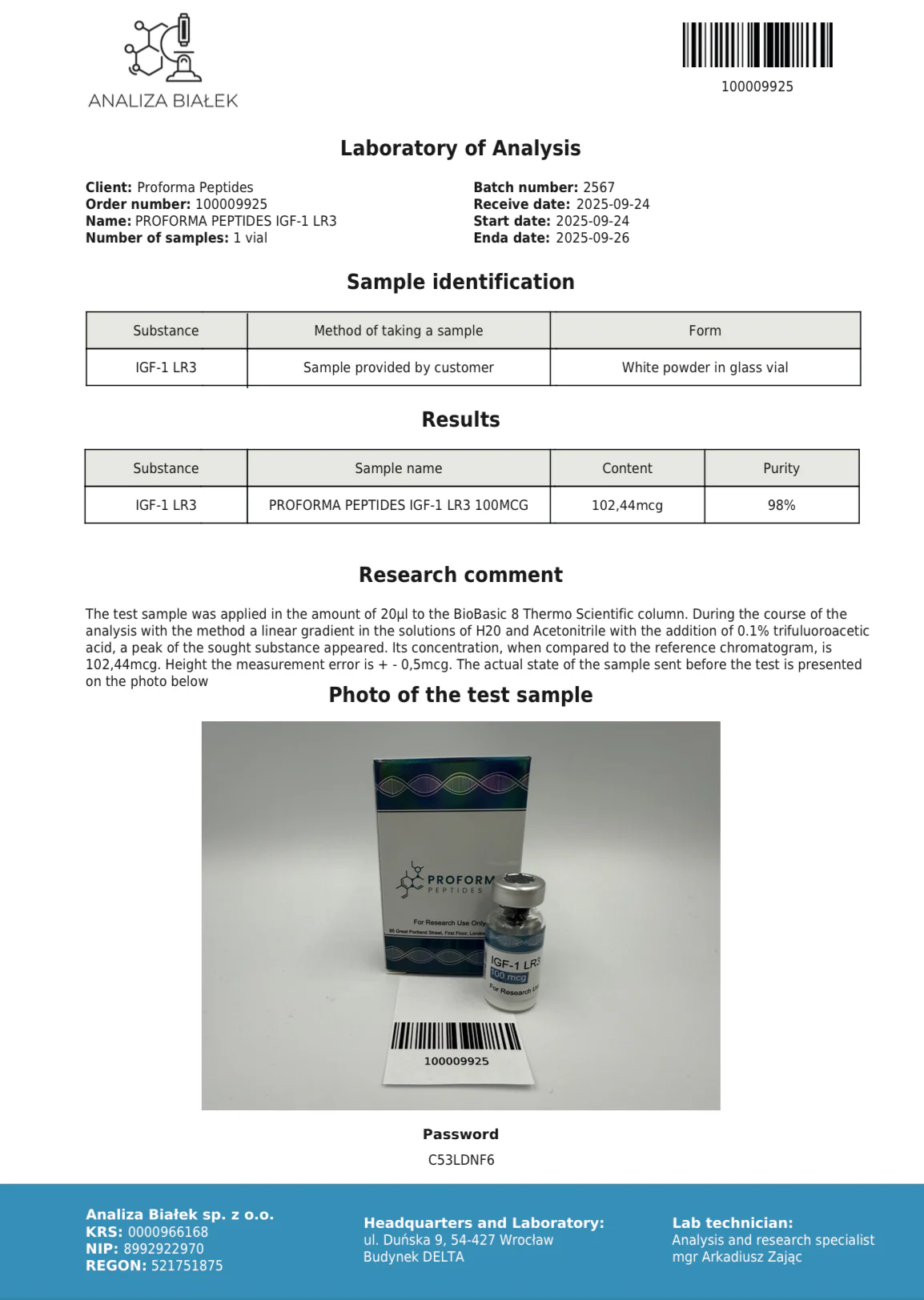 IGF-1 LR3 (10x100mcg) - Image 2